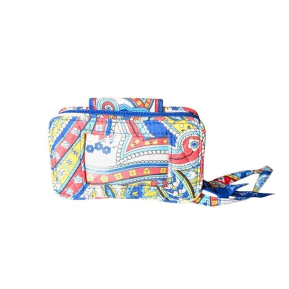 VERA BRADLEY Snap/Zip Around Wallet Wristlet In Marina Paisley - Picture 2 of 6